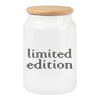 Édition limitée - Boîte à biscuits avec couvercle en bois - blanc - Devant