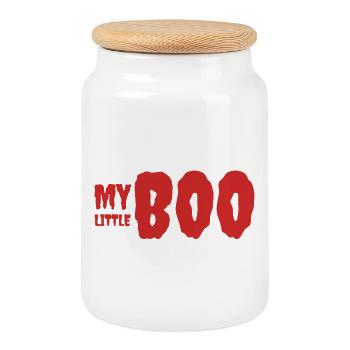 My Little Boo Childhood T-Shirt Design - Cookie Jar with Wooden Lid - white - Front