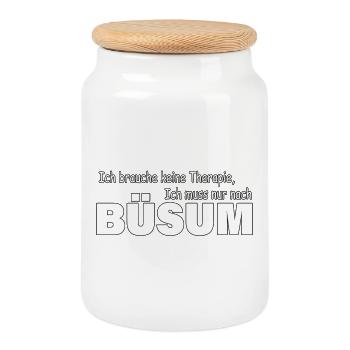 Therapie BÜSUM - Keksdose mit Holzdeckel - Weiß - Vorne