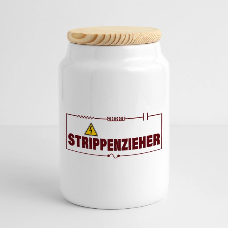 STRING-PULLER Cookie Jar with Wooden Lid