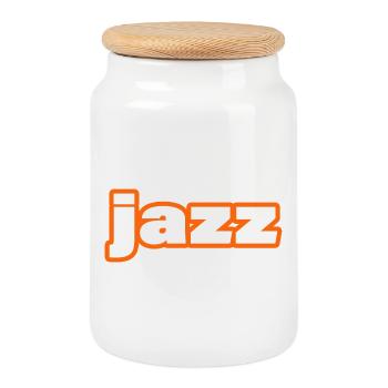 JAZZ - Keksdose mit Holzdeckel - Weiß - Vorne