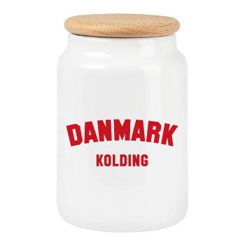 KOLDING Danemark Dänemark - Boîte à biscuits avec couvercle en bois - blanc - Devant