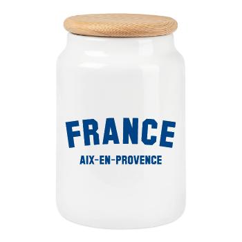 AIX-EN-PROVENCE FRANCE - Keksdose mit Holzdeckel - Weiß - Vorne