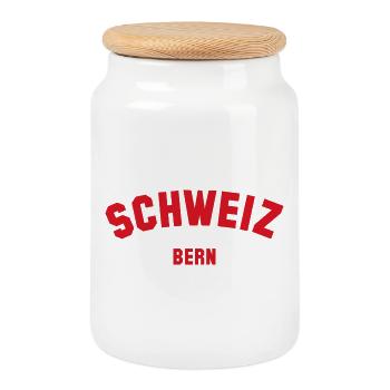 BERNE Suisse Suisse Suisse - Boîte à biscuits avec couvercle en bois - blanc - Devant