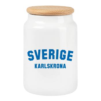 KARLSKRONA Sverige Suède - Boîte à biscuits avec couvercle en bois - blanc - Devant