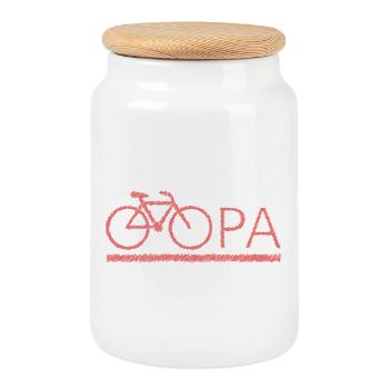 bester Opa Fahrrad Mountainbike Radeln Kritzeln - Keksdose mit Holzdeckel - Weiß - Vorne