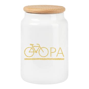 bester Opa Fahrrad Mountainbike Radeln Kritzeln - Keksdose mit Holzdeckel - Weiß - Vorne