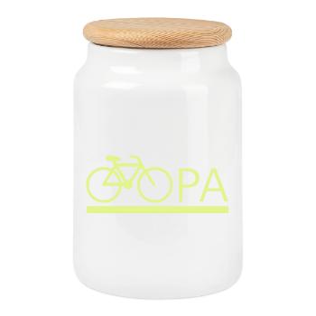 bester Opa Fahrrad Mountainbike Radeln Kritzeln - Keksdose mit Holzdeckel - Weiß - Vorne