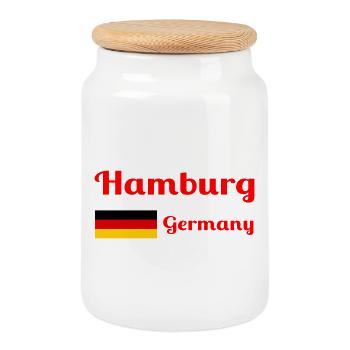 Hamburg Deutschland - Stylische Drucke - Keksdose mit Holzdeckel - Weiß - Vorne