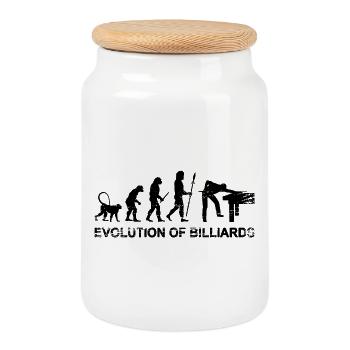 Billard Evolution - Keksdose mit Holzdeckel - Weiß - Vorne