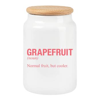 GRAPEFRUIT Pampelmuse - Cookie Jar with Wooden Lid - white - Front