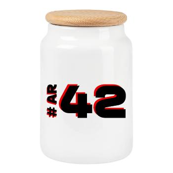 AR42 2025 pays bas - Boîte à biscuits avec couvercle en bois - blanc - Devant