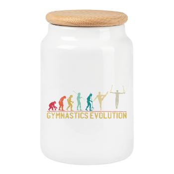 T-shirt graphique Gymnastics Evolution - Boîte à biscuits avec couvercle en bois - blanc - Devant