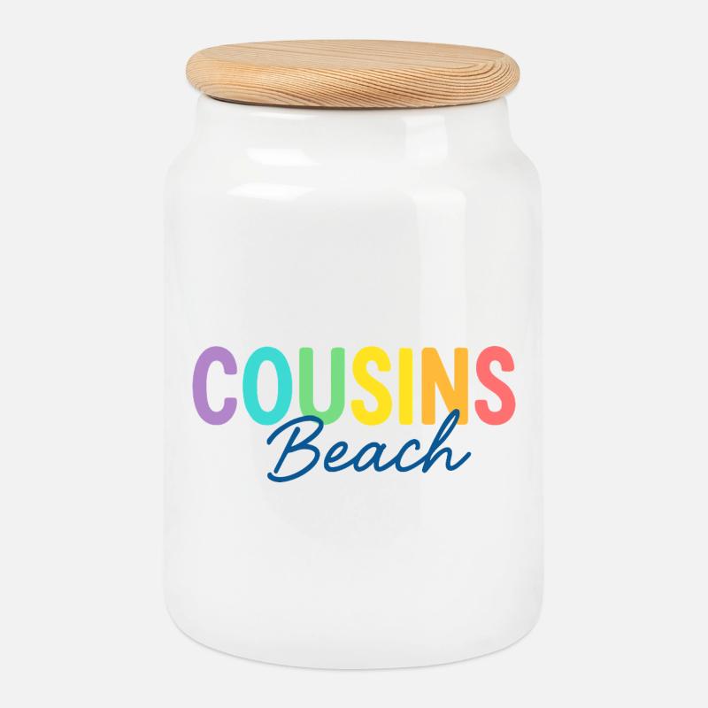 Cousins Beach – Colorful Summer - Keksdose mit Holzdeckel - Weiß