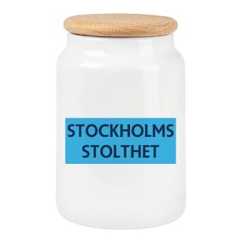 Fierté de Stockholm - Boîte à biscuits avec couvercle en bois - blanc - Devant