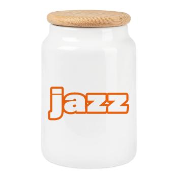 JAZZ - Keksdose mit Holzdeckel - Weiß - Vorne