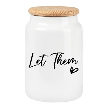 Let them God T-shirt enfant - Boîte à biscuits avec couvercle en bois - blanc - Devant