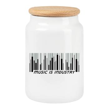 music is industry - Keksdose mit Holzdeckel - Weiß - Vorne