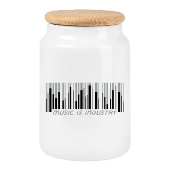 music is industry - Keksdose mit Holzdeckel - Weiß - Vorne