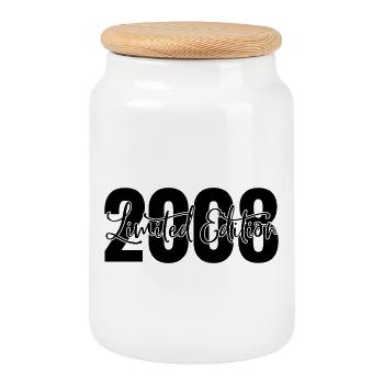 Limited Edition 2008 - Cookie Jar with Wooden Lid - white - Front