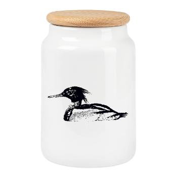 HARLE - Boîte à biscuits avec couvercle en bois - blanc - Devant