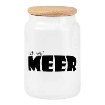 JE VEUX LA MER - Boîte à biscuits avec couvercle en bois - blanc - Devant