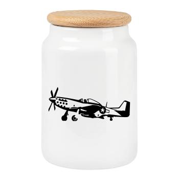 P-51 - Keksdose mit Holzdeckel - Weiß - Vorne