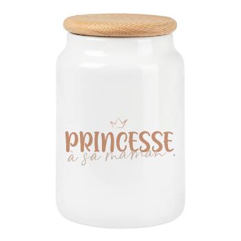 Princess to her mother - Cookie Jar with Wooden Lid - white - Front