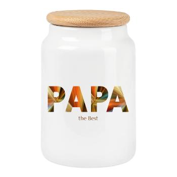 Papa - mon ancre - Boîte à biscuits avec couvercle en bois - blanc - Devant