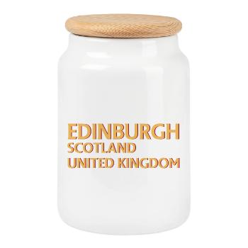 Édimbourg – Écosse Textdesign - Boîte à biscuits avec couvercle en bois - blanc - Devant