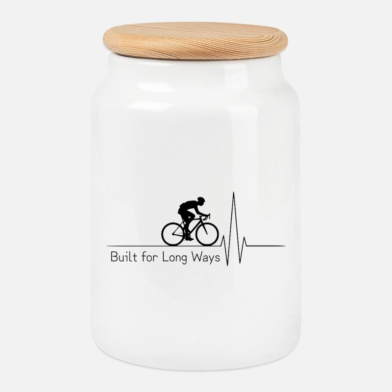 Built for Long Ways - Cookie Jar with Wooden Lid - white