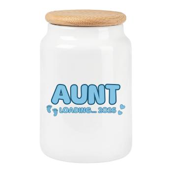 Aunt Loading 2026 - Keksdose mit Holzdeckel - Weiß - Vorne
