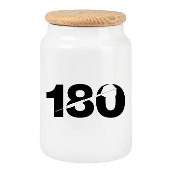 Onehundreteighty, 180, Perfect Darts Score - Keksdose mit Holzdeckel - Weiß - Vorne