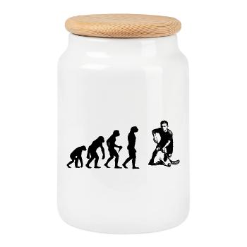 Style floorball pour toutes les occasions - Boîte à biscuits avec couvercle en bois - blanc - Devant