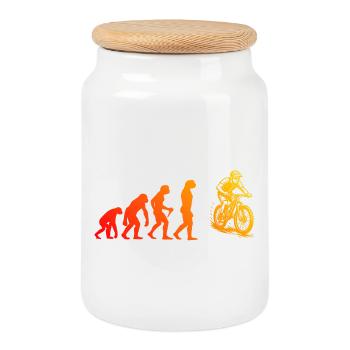 Direct Mountain Bike Statement - Cookie Jar with Wooden Lid - white - Front
