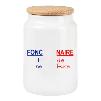 t_fonctionnaire2 - Keksdose mit Holzdeckel - Weiß - Vorne