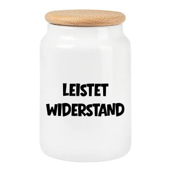 Leistet_wiederstand - Boîte à biscuits avec couvercle en bois - blanc - Devant