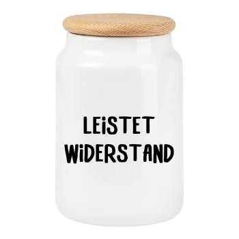 Leistet_wiederstand - Boîte à biscuits avec couvercle en bois - blanc - Devant