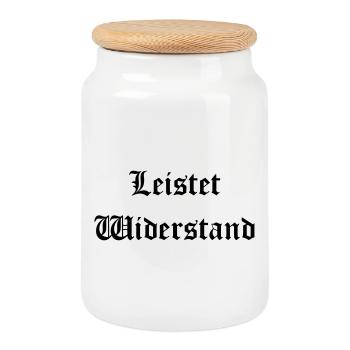 Leistet_wiederstand - Boîte à biscuits avec couvercle en bois - blanc - Devant