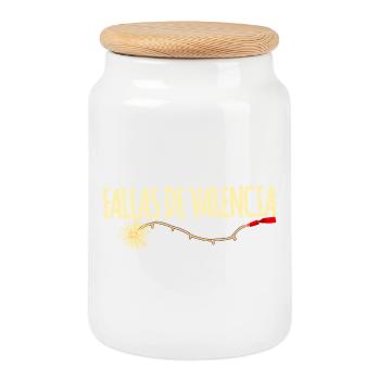 Fallas De Valencia Traca - Keksdose mit Holzdeckel - Weiß - Vorne