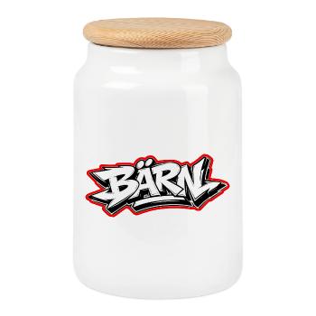 Bern Graffiti - Boîte à biscuits avec couvercle en bois - blanc - Devant