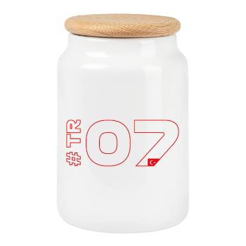 -TR07-2026 - Keksdose mit Holzdeckel - Weiß - Vorne