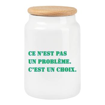 THAT'S NOT A PROBLEM. IT'S A CHOICE. - Cookie Jar with Wooden Lid - white - Front