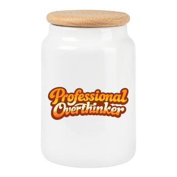 VINTAGE PROFESSIONNEL DE OVERTHINKER - Boîte à biscuits avec couvercle en bois - blanc - Devant