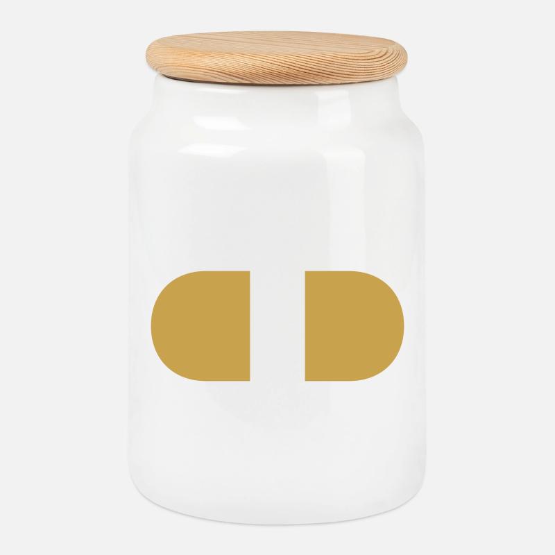 controller-split-gold - Keksdose mit Holzdeckel - Weiß