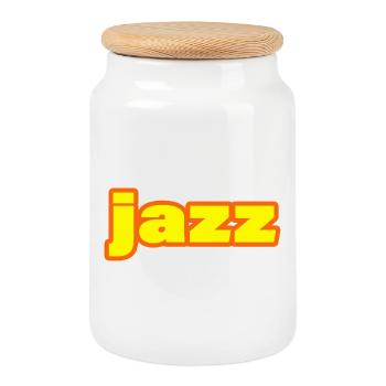 JAZZ - Keksdose mit Holzdeckel - Weiß - Vorne