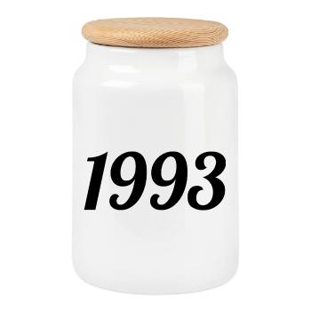 1993 - Boîte à biscuits avec couvercle en bois - blanc - Devant