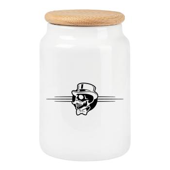 Groom Squelette - Boîte à biscuits avec couvercle en bois - blanc - Devant