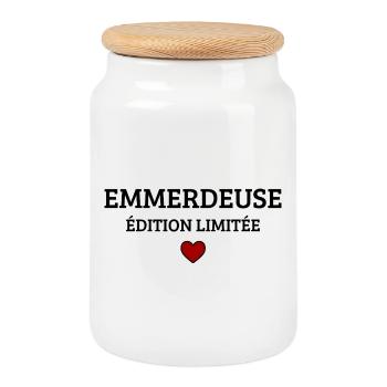 Troublemaker Limited Edition Funny Humor - Cookie Jar with Wooden Lid - white - Front