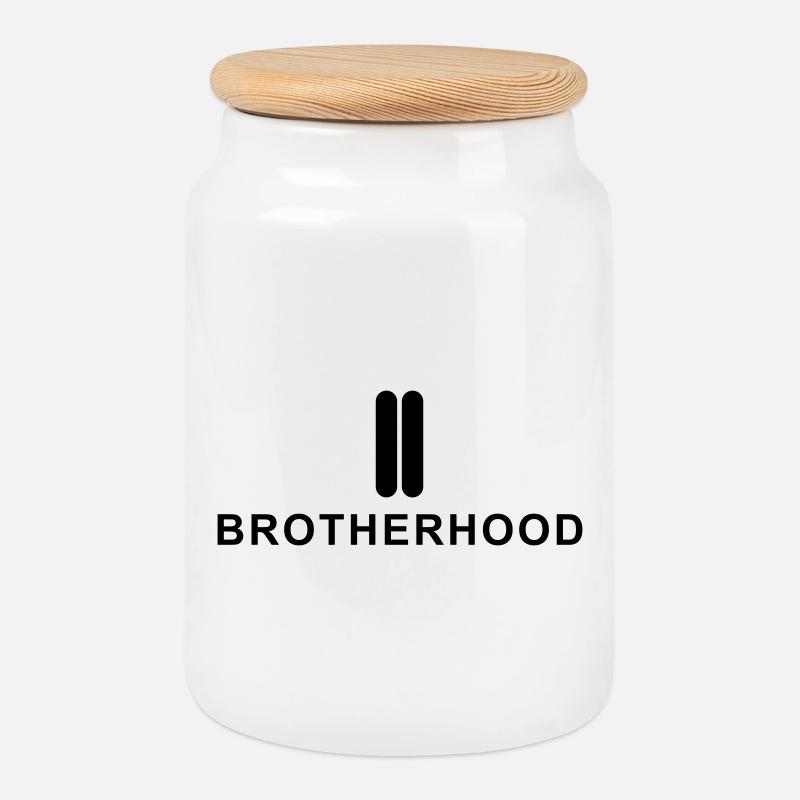 BROTHERHOOD - Keksdose mit Holzdeckel - Weiß